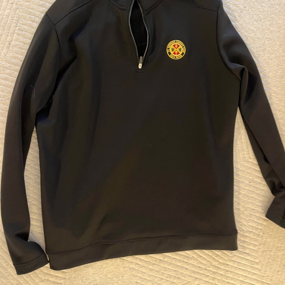 Black Quarter-Zip Pullover with Logo